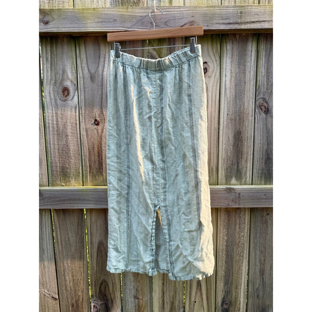 Hand-Dyed Linen Column Skirt | Sage Mist